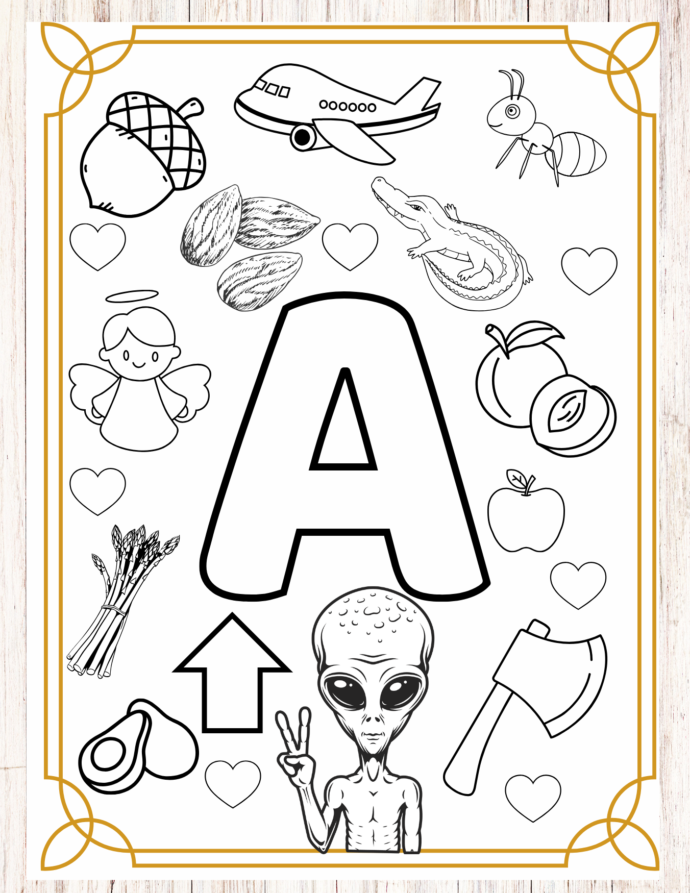 AT Included Alphabet Coloring Book: Fun Learning Activities to Help Kids Explore Letters A-Z with Creativity/26 Pages/Digital Product/Busy Book for Kids