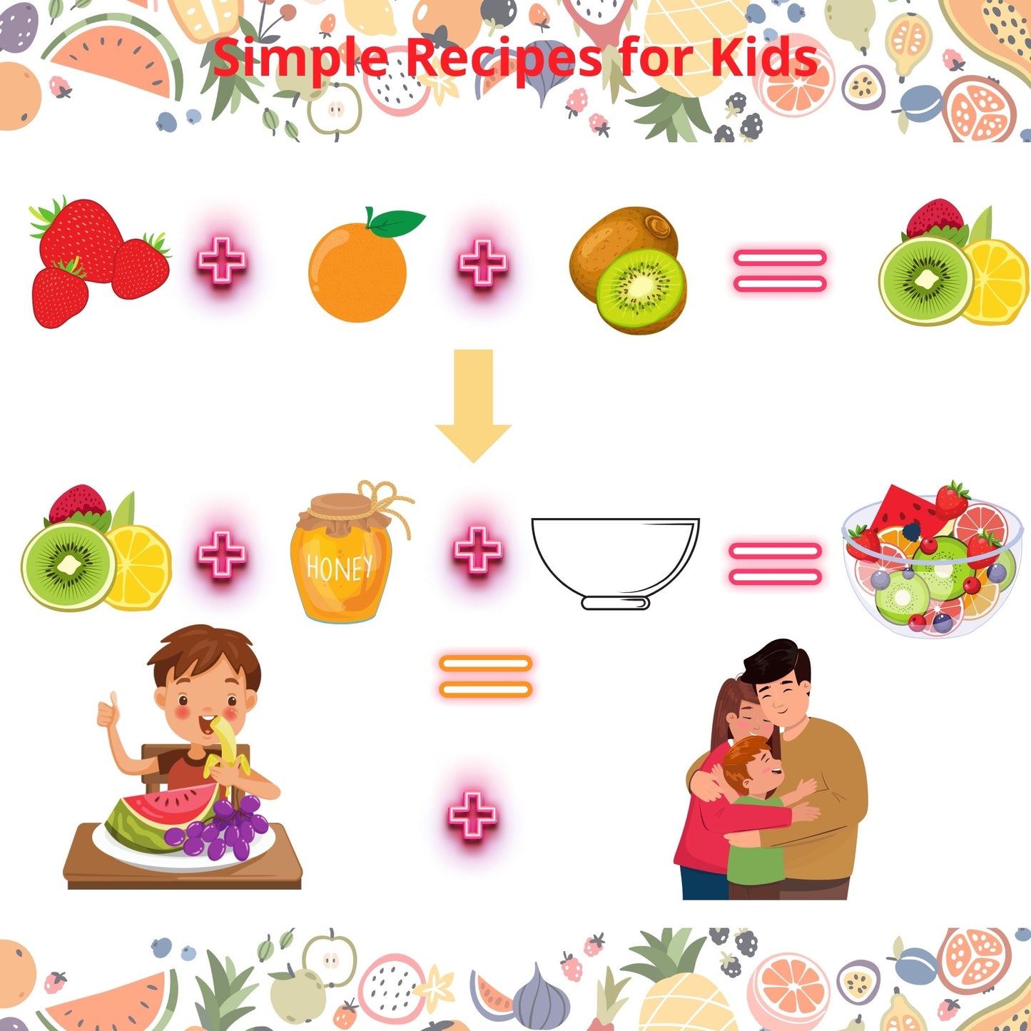 Kids Digital Activity Book with Coloring, Puzzles, and Writing About Fruits, Veggies, and Sweet Treats/Busy Book