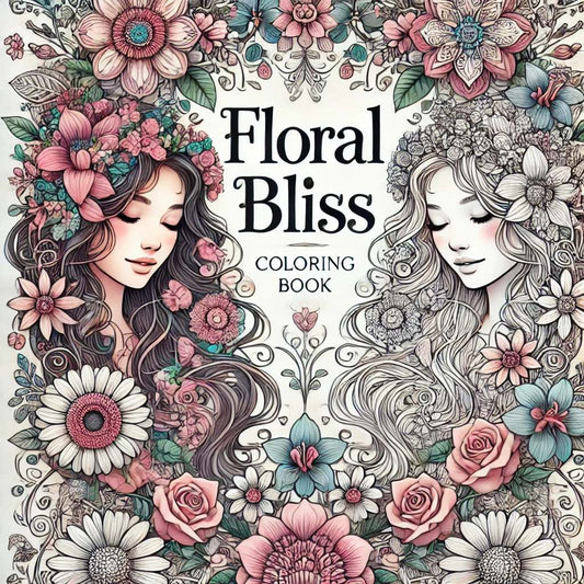 Floral Bliss Adult Coloring Book: Intricate Flower Designs for Relaxation,Stress Relief,and Creative Fun/Relax Coloring Pages/20 pages