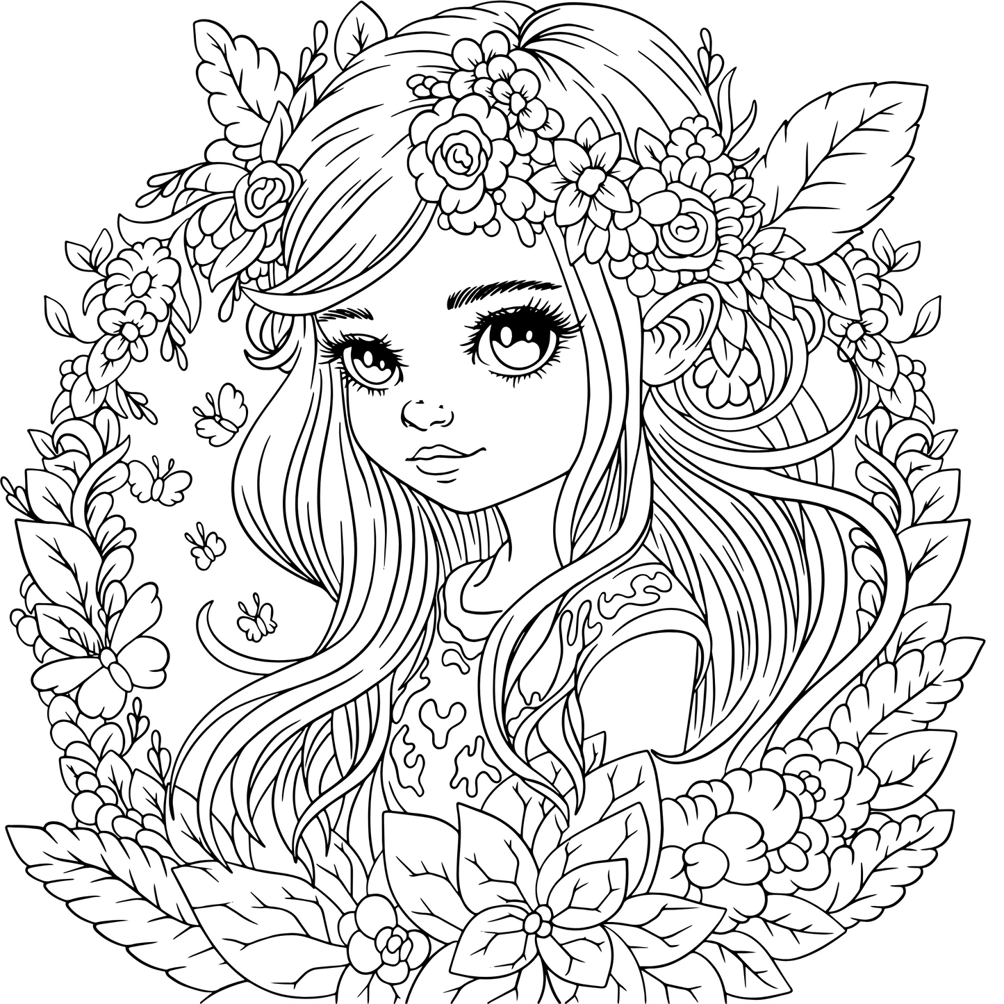 Floral Bliss Adult Coloring Book: Intricate Flower Designs for Relaxation,Stress Relief,and Creative Fun/Relax Coloring Pages/20 pages