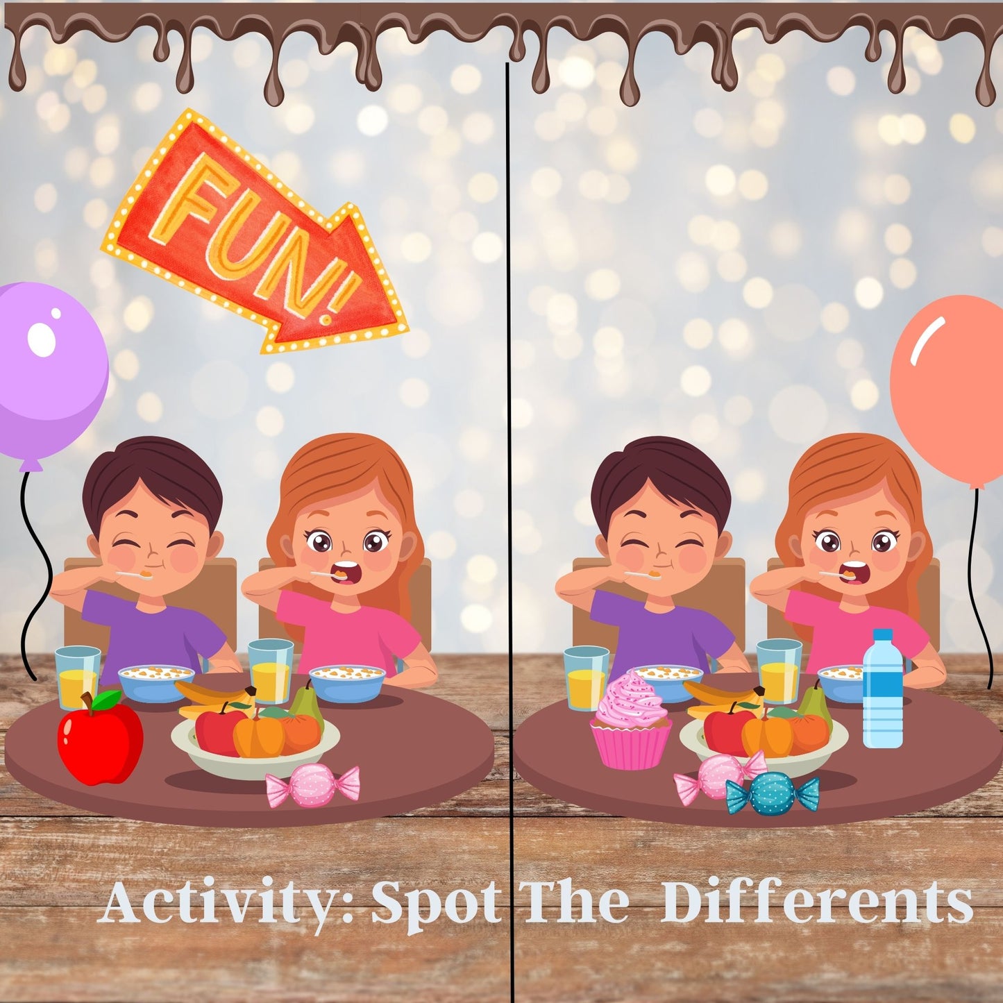 Kids Digital Activity Book with Coloring, Puzzles, and Writing About Fruits, Veggies, and Sweet Treats/Busy Book